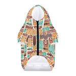 Tropical Tiki Pattern Print Dog Zip Up Hoodie