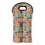 Tropical Tiki Pattern Print Double Neoprene Wine Tote