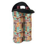 Tropical Tiki Pattern Print Double Neoprene Wine Tote