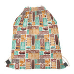 Tropical Tiki Pattern Print Drawstring Bag