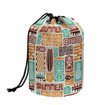 Tropical Tiki Pattern Print Drawstring Makeup Bag