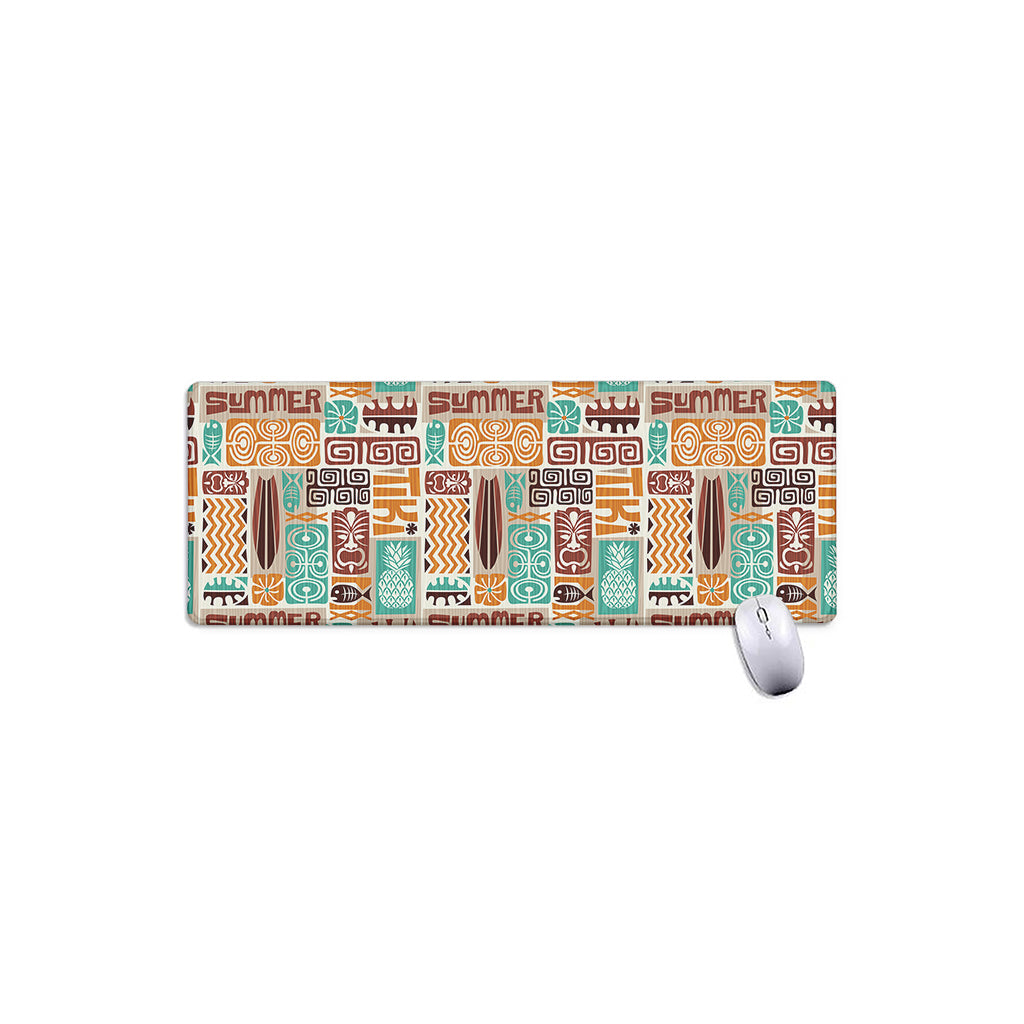Tropical Tiki Pattern Print Extended Mouse Pad