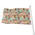 Tropical Tiki Pattern Print Flag