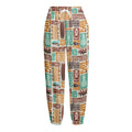 Tropical Tiki Pattern Print Fleece Lined Knit Pants