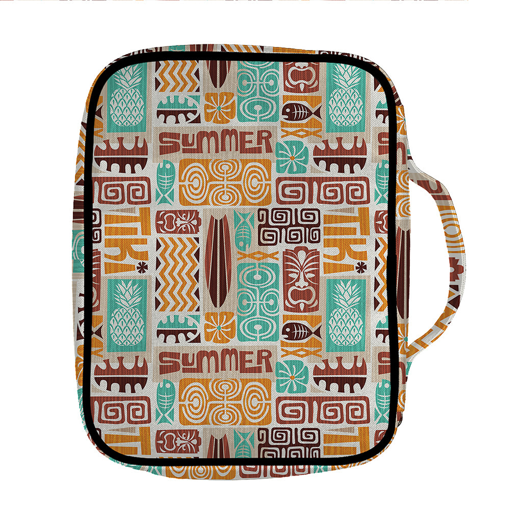 Tropical Tiki Pattern Print Front Pocket Bible Bag