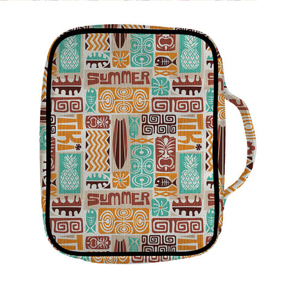 Tropical Tiki Pattern Print Front Pocket Bible Bag
