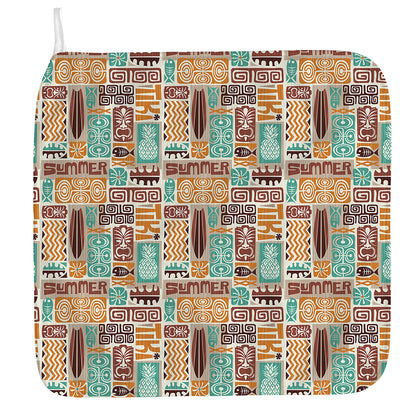 Tropical Tiki Pattern Print Hand Towel