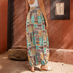 Tropical Tiki Pattern Print Harem Pants