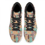 Tropical Tiki Pattern Print High Top Leather Sneakers