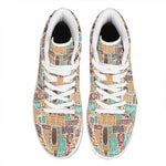 Tropical Tiki Pattern Print High Top Leather Sneakers