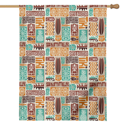 Tropical Tiki Pattern Print House Flag