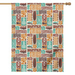 Tropical Tiki Pattern Print House Flag