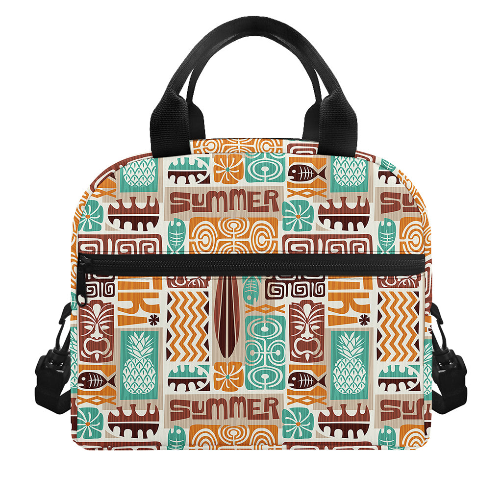 Tropical Tiki Pattern Print Insulated Lunch Bag