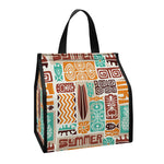 Tropical Tiki Pattern Print Insulated Lunch Tote