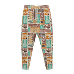 Tropical Tiki Pattern Print Jogger Pants