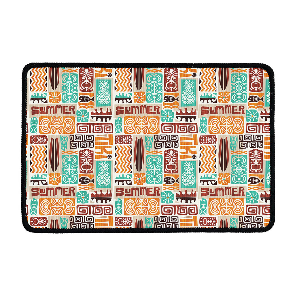 Tropical Tiki Pattern Print Kitchen Mat