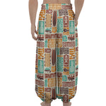 Tropical Tiki Pattern Print Lantern Pants