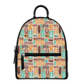 Tropical Tiki Pattern Print Leather Backpack