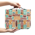 Tropical Tiki Pattern Print Leather Bible Cover