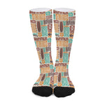Tropical Tiki Pattern Print Long Socks