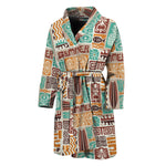 Tropical Tiki Pattern Print Men's Bathrobe