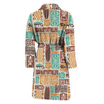 Tropical Tiki Pattern Print Men's Bathrobe