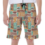 Tropical Tiki Pattern Print Men's Beach Shorts