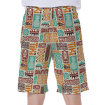 Tropical Tiki Pattern Print Men's Beach Shorts