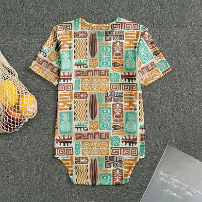 Tropical Tiki Pattern Print Men's Bodysuit