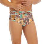Tropical Tiki Pattern Print Men's Briefs