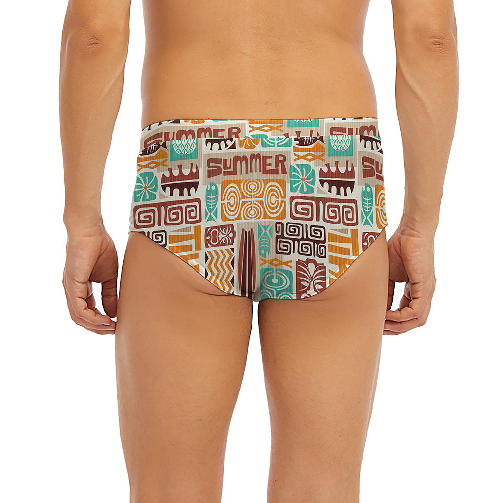 Tropical Tiki Pattern Print Men's Briefs