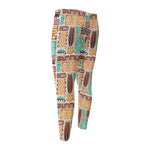 Tropical Tiki Pattern Print Men's Compression Pants