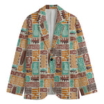 Tropical Tiki Pattern Print Men's Cotton Blazer