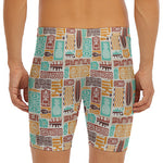 Tropical Tiki Pattern Print Men's Long Boxer Briefs
