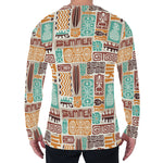 Tropical Tiki Pattern Print Men's Long Sleeve T-Shirt