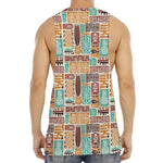 Tropical Tiki Pattern Print Men's Muscle Tank Top