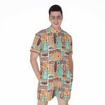 Tropical Tiki Pattern Print Men's Rompers