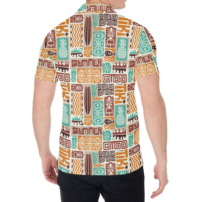 Tropical Tiki Pattern Print Men's Shirt