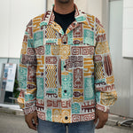 Tropical Tiki Pattern Print Men's Shirt Jacket