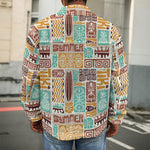 Tropical Tiki Pattern Print Men's Shirt Jacket