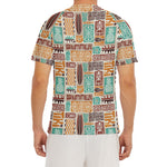 Tropical Tiki Pattern Print Men's Short Sleeve Rash Guard