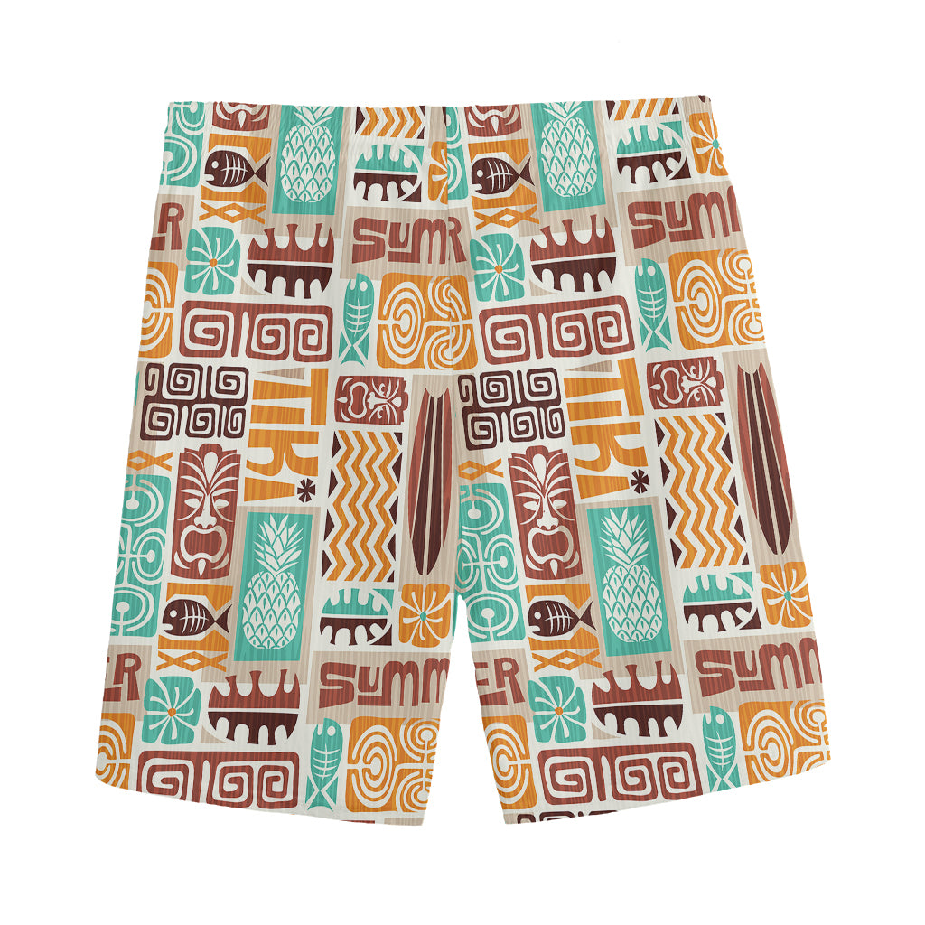 Tropical Tiki Pattern Print Men's Sports Shorts