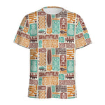Tropical Tiki Pattern Print Men's Sports T-Shirt
