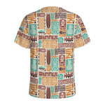 Tropical Tiki Pattern Print Men's Sports T-Shirt