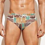 Tropical Tiki Pattern Print Men's Swim Briefs