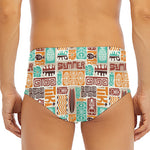 Tropical Tiki Pattern Print Men's Triangle Swim Briefs
