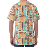 Tropical Tiki Pattern Print Men's Velvet T-Shirt