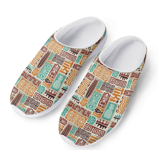 Tropical Tiki Pattern Print Mesh Casual Shoes