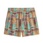 Tropical Tiki Pattern Print Mesh Shorts
