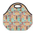 Tropical Tiki Pattern Print Neoprene Lunch Bag
